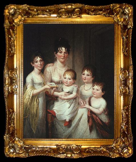 framed  James Peale Madame Dubocq and her Children, ta009-2